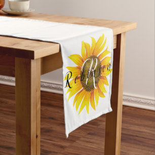 Personalised sunflower  medium table runner