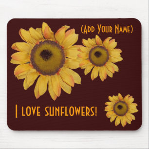 Personalised Sunflower Mouse Pad