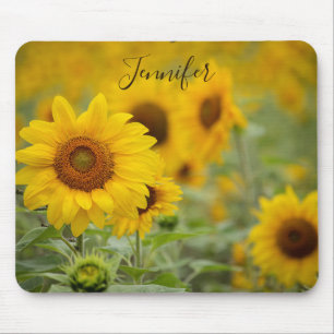 Personalised Sunflower Mouse Pad Yellow Flowers