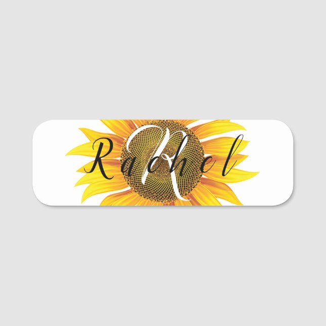 Personalised sunflower  name tag (Front)