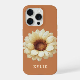 Personalised Sunflower Name Terra Cotta Phone Case