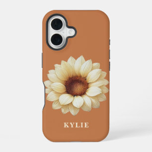 Personalised Sunflower Name Terra Cotta Phone Case