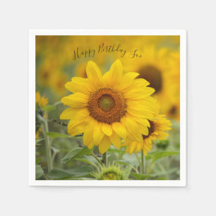 Personalised Sunflower Paper Party Napkins