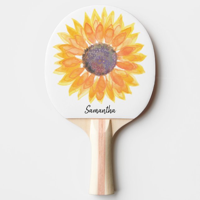 Personalised Sunflower Ping Pong Paddle (Front)