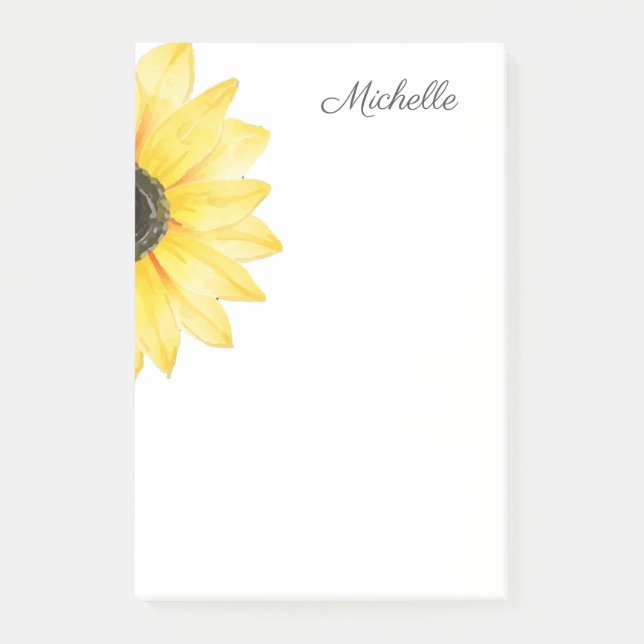 Personalised Sunflower  Post-it Notes (Front)