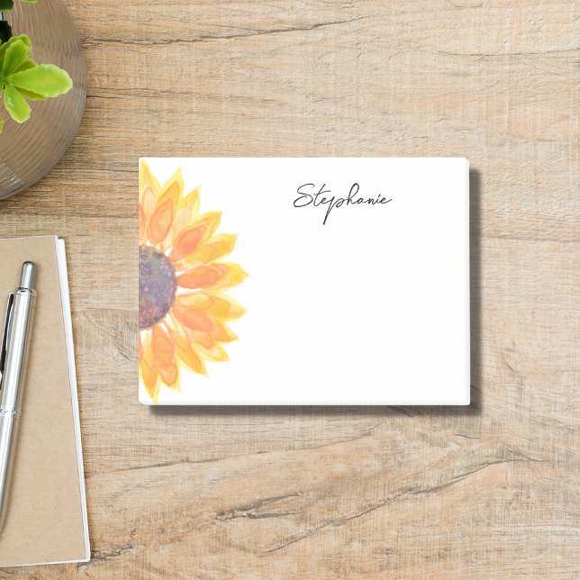 Personalised Sunflower Post-it Notes (Creator Uploaded)