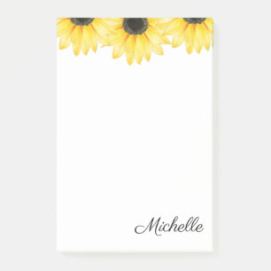 Personalised Sunflower  Post-it Notes