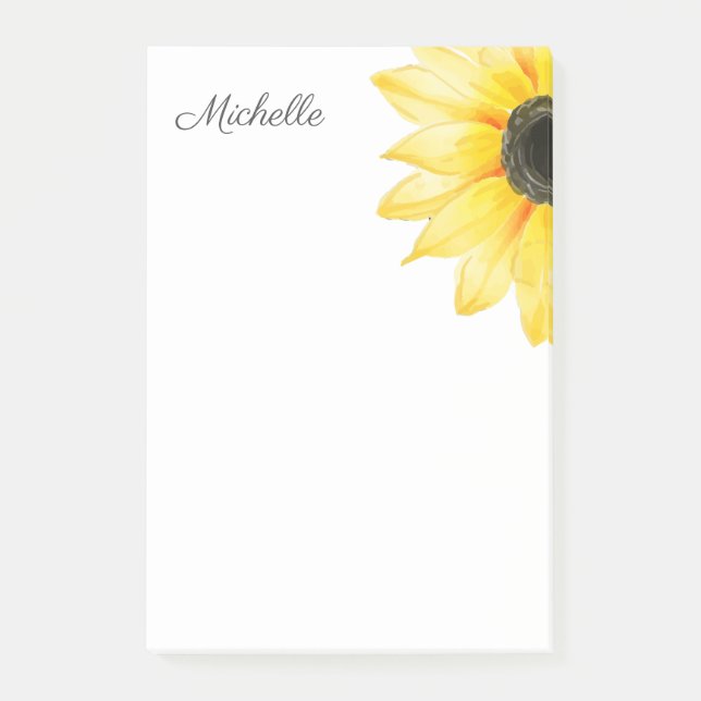 Personalised Sunflower  Post-it Notes (Front)