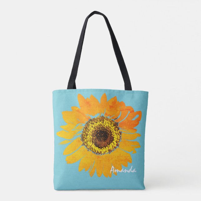 Personalised Sunflower Print Tote (Back)