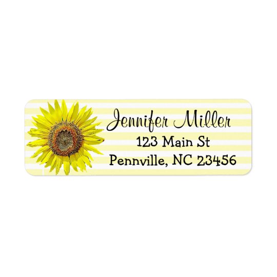 Personalised Sunflower Return Address Labels