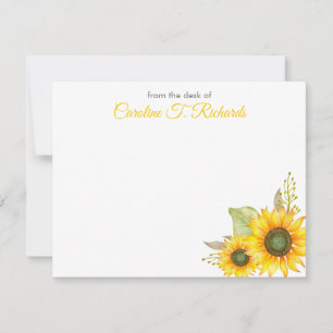 Personalised Sunflower Stationery Card