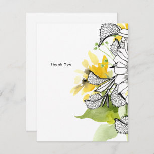 Personalised Sunflower Thank You Note Card