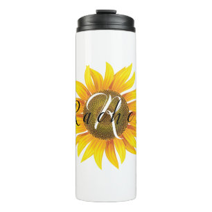 Personalised sunflower  thermal tumbler