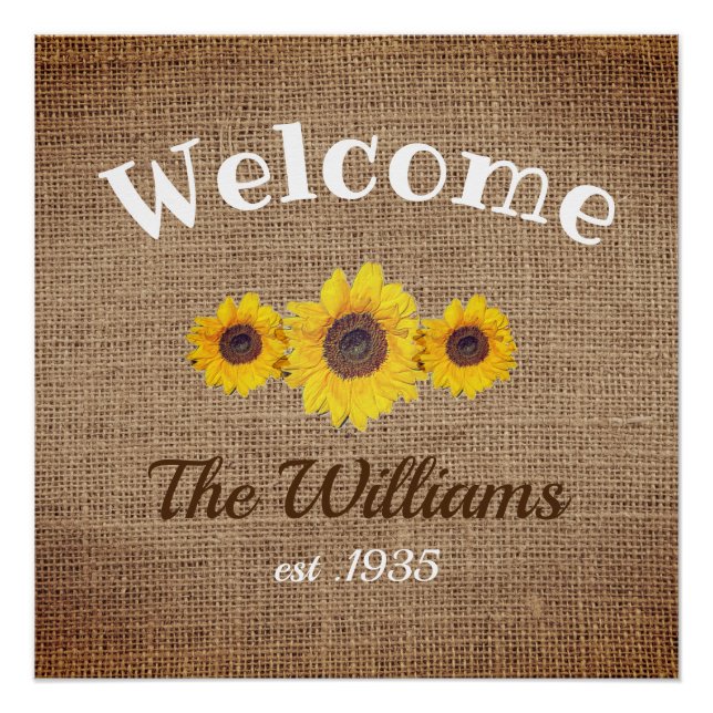Personalised  sunflower trio -  Welcome Poster (Front)