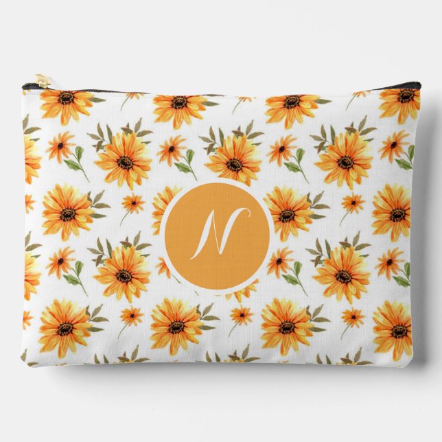 Personalised Sunflower Wildflower Accessory Pouch (Front)