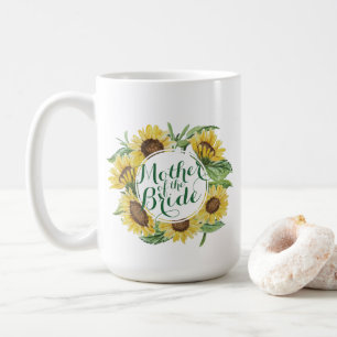 Personalised Sunflower Wreath Wedding Classic Mug