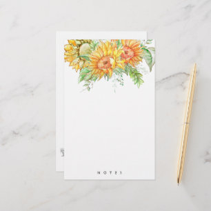 Personalised Sunflowers Boho Floral Stationery 