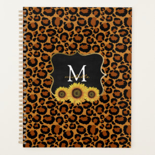 Personalised Sunflowers & Leopard Planner