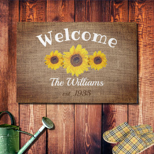 Personalised sunflowers - Welcome Doormat