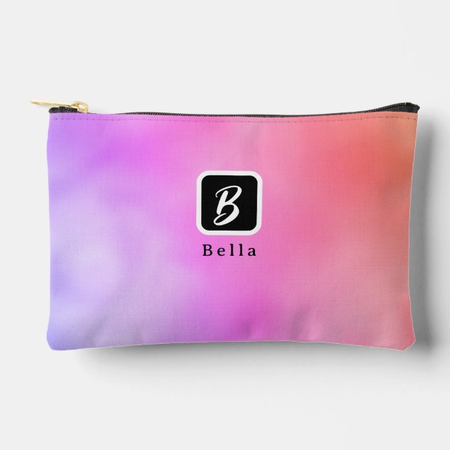 Personalised Sunny Dreamy Pink Accessory Pouch (Front)