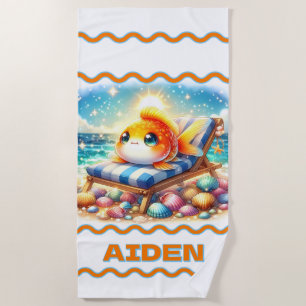 Personalised Sunny Side Up: A Fishy Vacation Beach Towel