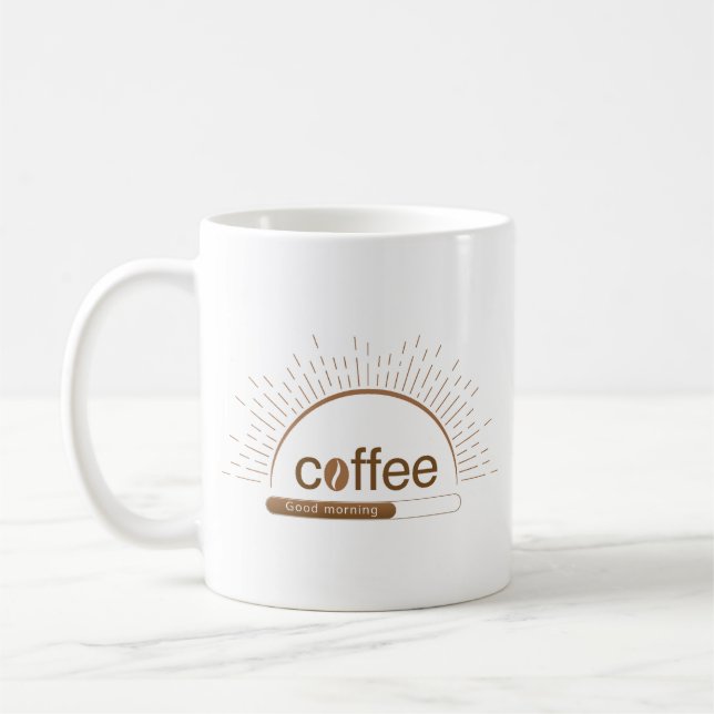 Personalised Sunrise Coffee Mug with Good Morning  (Left)