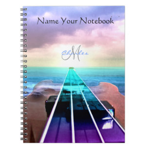 Personalised Sunset Bass Guitar Music Notebook