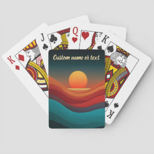 Personalised Sunset Horizon Playing Cards