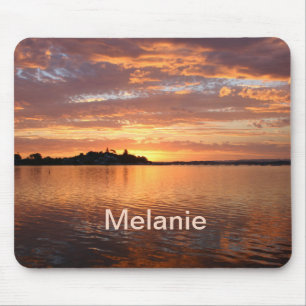 Personalised Sunset Lake View Mouse Mat