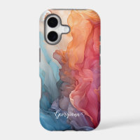 Personalised Sunset on Sea Alcohol Ink Phone Case