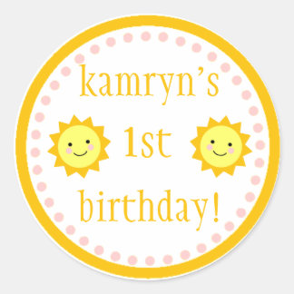 Personalised Sunshine 1st Birthday Sticker