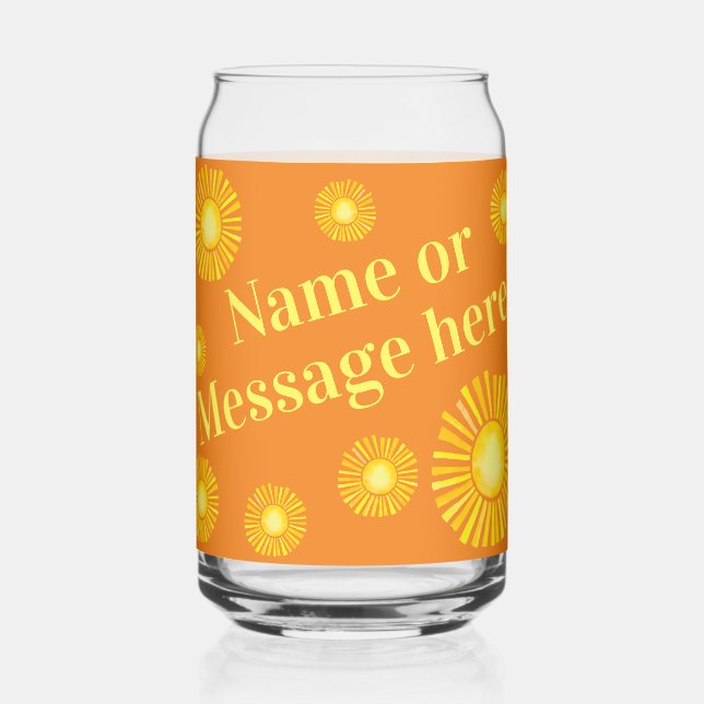 Personalised Sunshine Can Shaped  Glass (Front)
