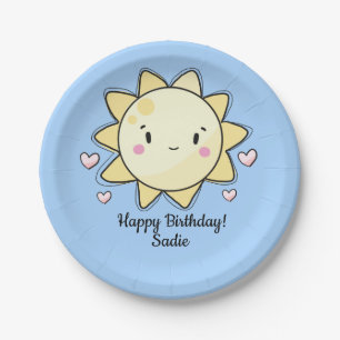 Personalised Sunshine Happy Birthday Paper Plate