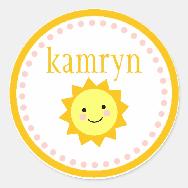 Personalised Sunshine Sticker - Dots (Front)