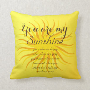 Personalised Sunshine Yellow Throw Pillow