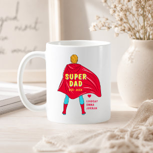 Personalised Super Dad Mug   Custom Kids Names