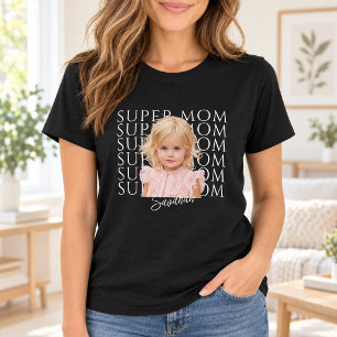 Personalised Super Mum Photo and Name T-Shirt