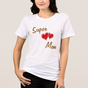 Personalised Super Mum T-Shirt Custom Name Tri-Blend Shirt