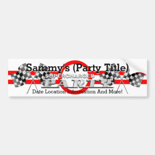 Personalised Supercharged Performance Party Bumper Sticker