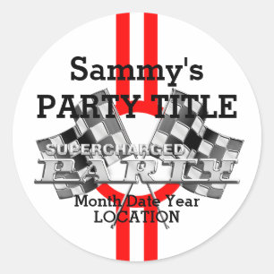 Personalised Supercharged Performance Party Classic Round Sticker