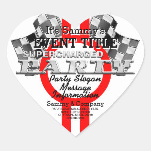 Personalised Supercharged Performance Party Heart Sticker