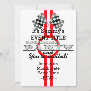 Personalised Supercharged Performance Party Invitation