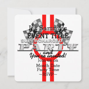 Personalised Supercharged Performance Party Invitation