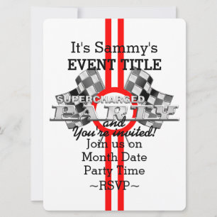 Personalised Supercharged Performance Party Invitation
