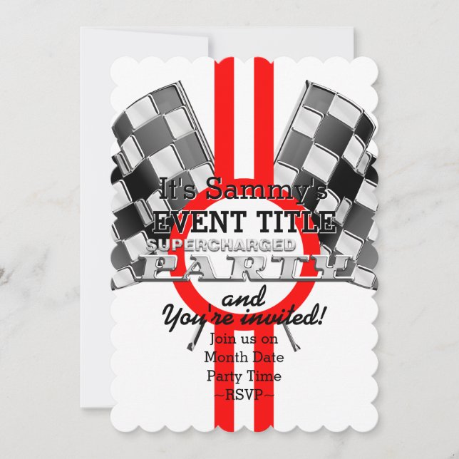 Personalised Supercharged Performance Party Invitation (Front)