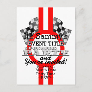 Personalised Supercharged Performance Party Invitation Postcard