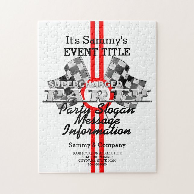 Personalised Supercharged Performance Party Jigsaw Puzzle (Vertical)