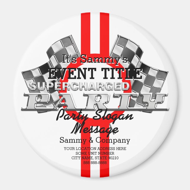 Personalised Supercharged Performance Party Magnet (Front)