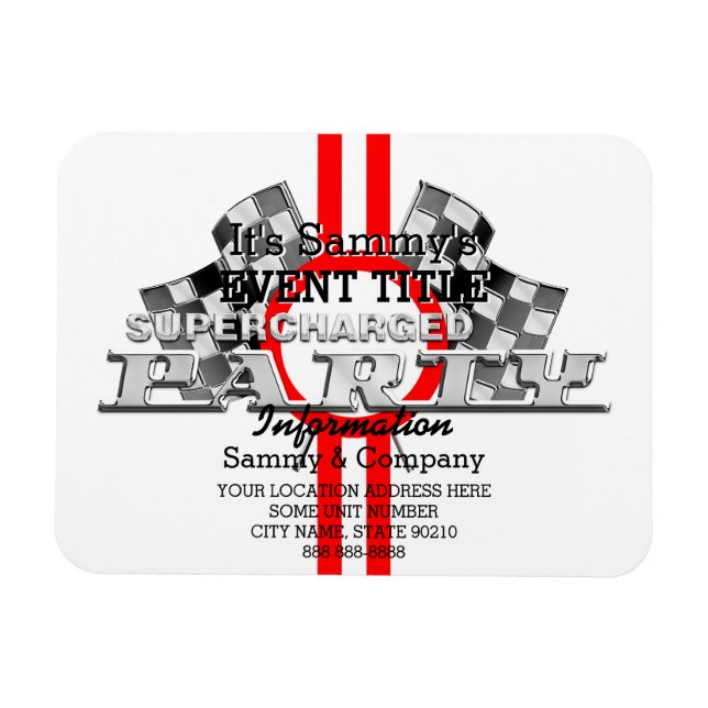 Personalised Supercharged Performance Party Magnet (Horizontal)