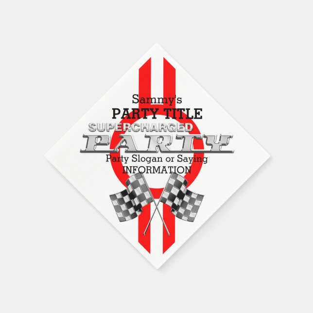 Personalised Supercharged Performance Party Napkin (Corner)
